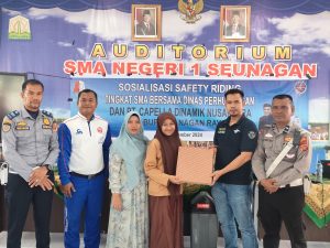 Dinas Perhubungan Nagan Raya Gelar Sosialisasi Safety Riding di SMA Negeri 1 Seunagan