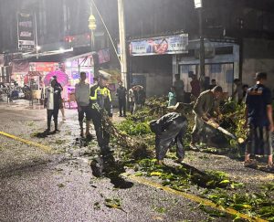 Satlantas Polres Aceh Selatan Sigap Amankan Jalan Akibat Pohon Tumbang di Meukek