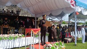 Personel Koramil 05/Darul Makmur Ikuti Upacara Peringatan HUT ke-80 RI di Kecamatan Darul Makmur